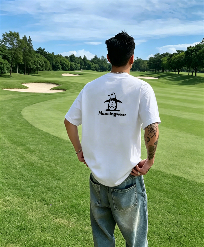 Golf Equipment Logo - Men's Golf T-Shirt Short Sleeve Penguin