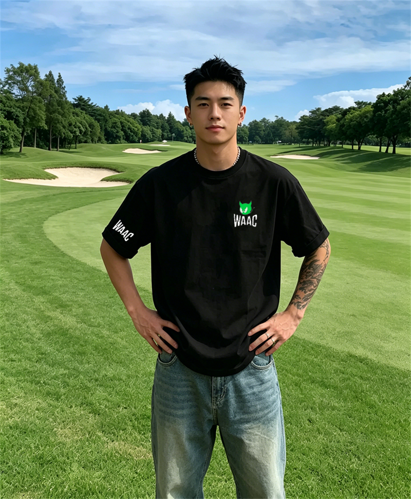 Golf Equipment Logo - Men's Black Golf T-shirt Short Sleeve